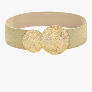 BNIB Bling Gold Women’s Wide Stretchy Elastic Cinch Belt